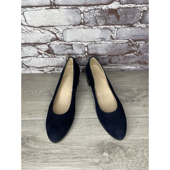Modabella Navy Blue Suede Leather Round Toe Dress Heels Women’s Sz 38EU/7.5M US - Picture 13 of 16